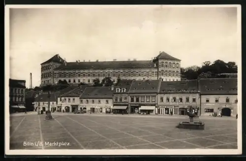 AK Bilin / Bilina, Marktplatz