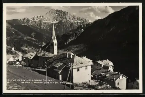AK Pieve di Livinallongo, Ortsansicht gegen Monte Civetta