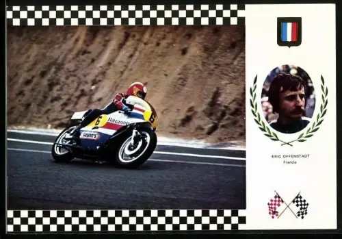 AK Motorradrennfahrer Eric Offenstadt auf Moto Kawasaki beim No. 6 Serie Gran Prix