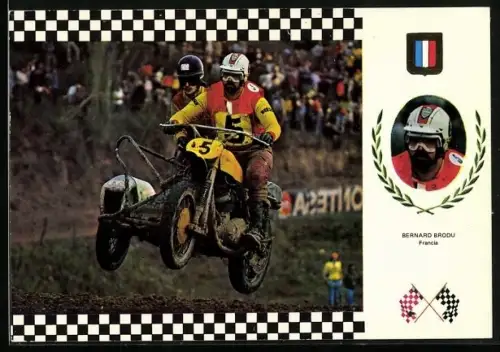 AK No. 1 Serie Side Cross, Bernard Brodu auf Triumph Motorrad