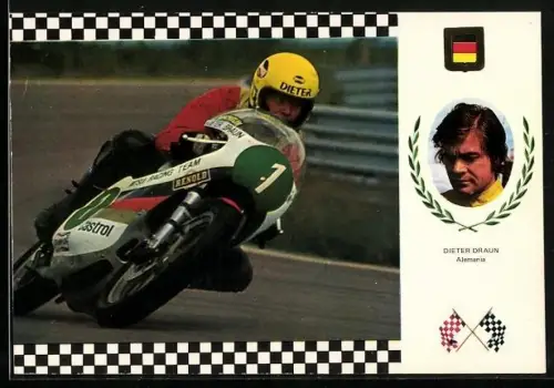 AK No. 15 Serie Gran Prix, Dieter Draun auf Moto Yamaha 50 CV