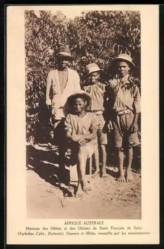 AK afrikanische Volkstypen, Orphelins Cafre, Hottentot, Damara et Metis, recueillis par les missionnaires