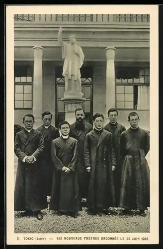 AK Tokio, Six nouveaux Pretres Ordonnés le 29 Juin 1933, Missionare