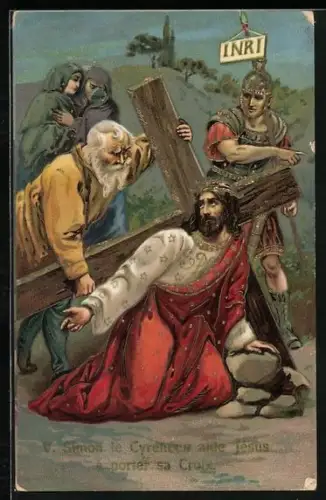 AK Simon trägt das Kreuz für Jesus