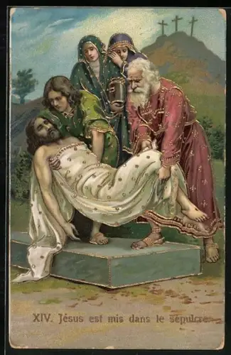 AK Jesus est mis dans le sépulcre, Christus Grablegung