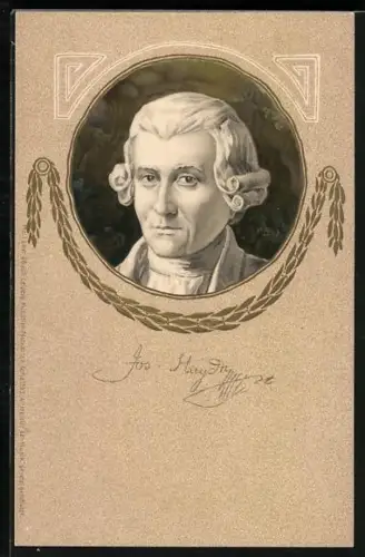 Künstler-Präge-AK Joseph Haydn im Portrait