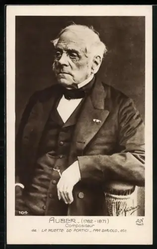 Foto-AK Portrait Daniel-Francois-Esprit Auber, 1782-1871