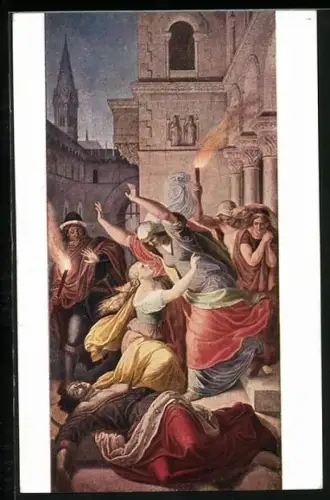 AK Nibelungen, Kriemhilde findet Siegfrieds Leiche vor ihrer Tür