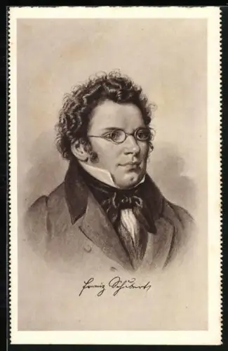 AK Komponist Franz Schubert mit Brille