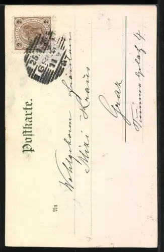 Lithographie Stuttgart, Alt-Stuttgart, Auf der Schillerhöhe, Karte des Unterhaltungsblattes Ueber Land und Meer