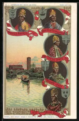 Lithographie Venezia, Venezia ed i suoi 120 Dogi Nr. 1, Paoluccio Anafesto, Torcello