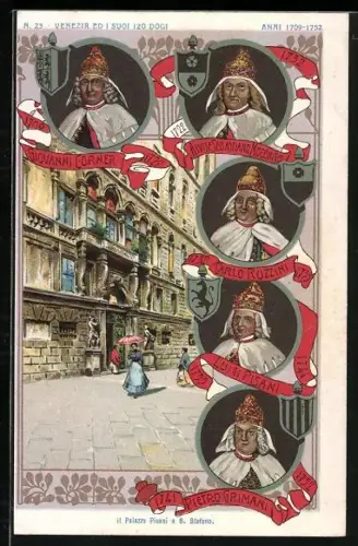 Lithographie Venezia, Venezia ed i suoi 120 Dogi Nr. 23, Giovanni Corner, Il Palazzo Pisani