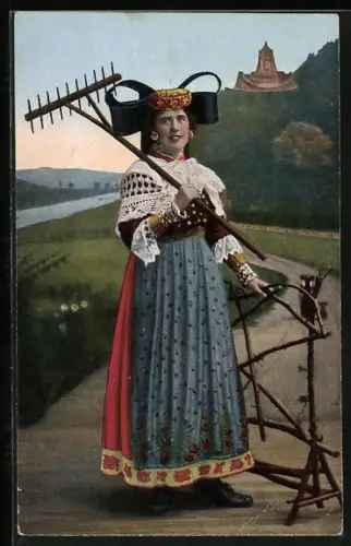 AK Frau in Landestracht aus Schaumburg-Lippe