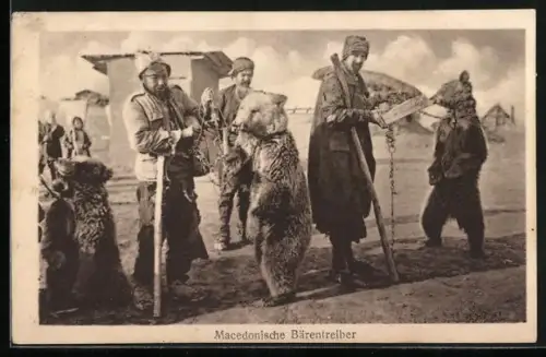 AK Macedonische Bärentreiber mit einem Tanzbären
