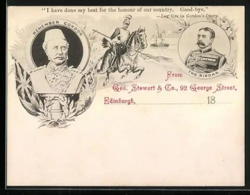 AK Sudan, Charles Gordon, Generalgouverneur während des Mehdi-Aufstandes, Sirdar, Kitchener