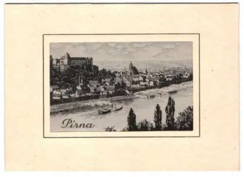 Seiden-AK Pirna, Dampfer auf der Elbe