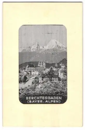 Seiden-AK Berchtesgaden /bayer. Alpen, Ortsansicht aus der Vogelschau