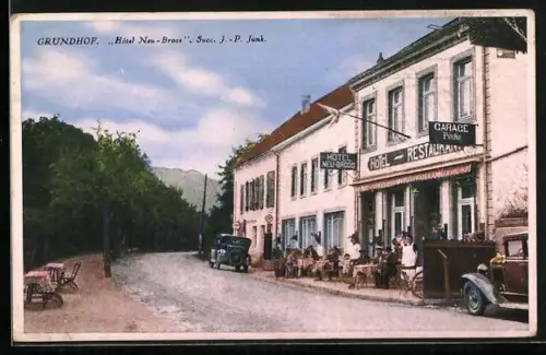AK Grundhof, Hotel Neu-Broos, Succ. J.-P. Junk