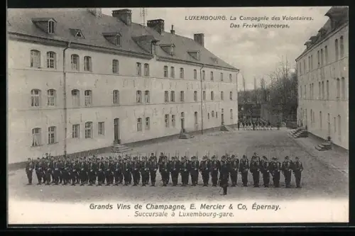 AK Luxembourg, Das Freiwilligencorps in Reih und Glied angetreten