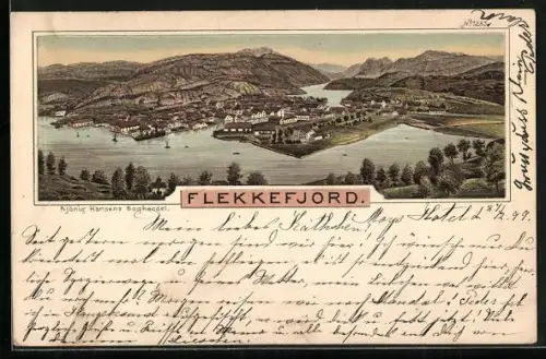 Lithographie Flekkefjord, Panorama