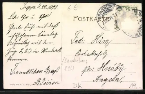 AK Treppe b. Gravenstein, Geschäft, Pferdekarren, Strassenpartie