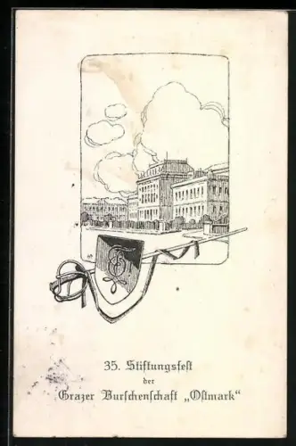 AK Graz, 35. Stiftungsfest der Grazer Burschenschaft Ostmark