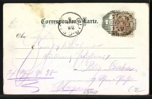 Lithographie Graz, Restaurant Altdeutsche Weinstube zum Krug im grünen Kranz, Innenansicht des Speisesaals