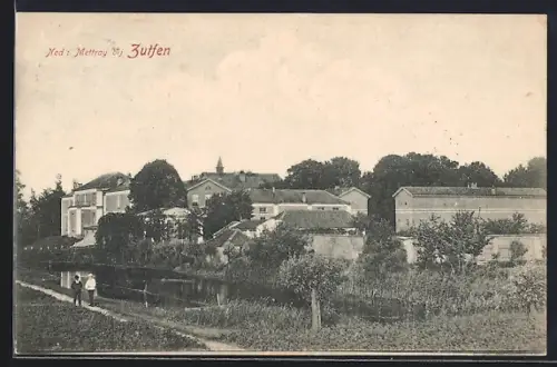 AK Zutphen, Ortsansicht mit Kanal