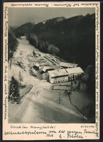 AK Weyarn, Blick ins Mangfalltal mit Gasthof