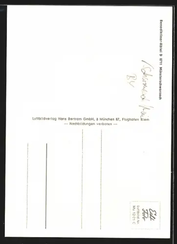 AK Münsterschwarzach, Benediktiner-Abtei, Fliegeraufnahme