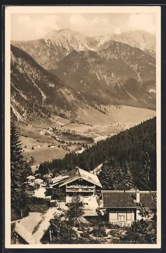AK Bad Oberdorf / Allgäu, Ortsansicht mit Bergwirtschaft und Pension Horn