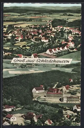 AK Schledehausen / Bissendorf, Totalansicht aus der Vogelschau