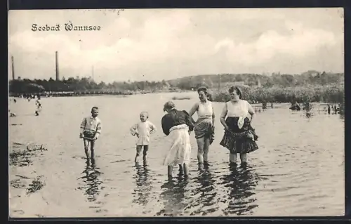 AK Berlin-Wannsee, Seebad, Badegäste im Wasser