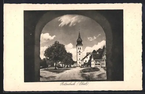 AK Rottenbuch / Ammer, Kirche, Ortsansicht, Torbogen