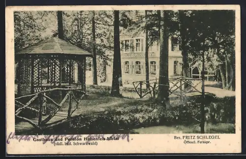 AK Hohenfels-Albtal /Schwarzwald, Gasthaus und Pension Hohenfels, Bes. Fritz Schlegel