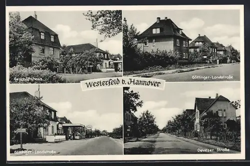 AK Westerfeld b. Hannover, Geschäftshaus, Göttinger Landstrasse, Deveser Strasse