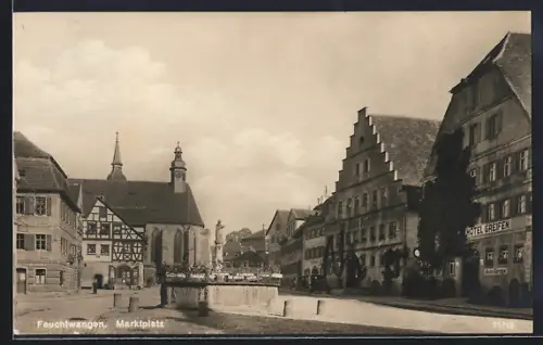 AK Feuchtwangen, Marktplatz, Hotel Greifen
