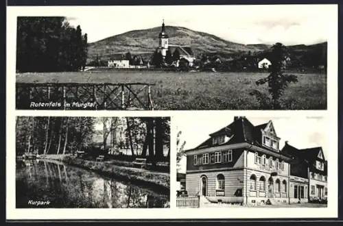 AK Rotenfels im Murgtal, Kirche, Kurpark, Gasthaus zur Gross-Au
