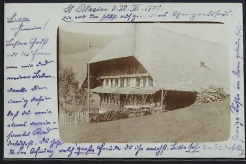 Foto-AK St. Blasien, Schwarzwaldhaus