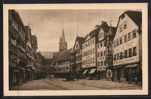 AK Wertheim a. M., Marktplatz, Fachwerkhäuser, Kaufhaus Menko Held