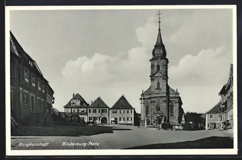 AK Burgkunstadt, Hindenburg-Platz, Kirche