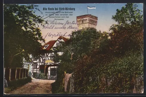 AK Fürth, Restaurant Alte Veste, Turm und Gasthaus, Paul Kaufmann