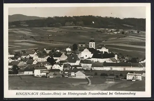 AK Rinchnach, Kloster-Abtei, im Hintergrund Frauenbrünnl bei Gehmannsberg