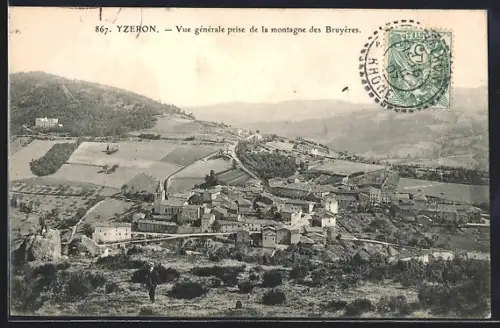 AK Yzeron, Vue générale prise de la montagne des Bruyères