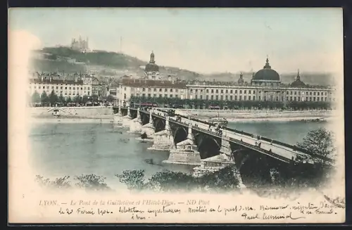 AK Lyon, Le Pont de la Guillotière et l`Hôtel-Dieu