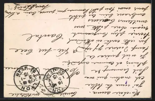 AK Lyon, Vue de la Saône avec un soldat en uniforme