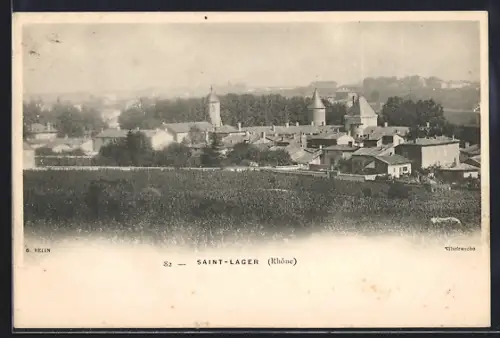 AK Saint-Lager /Rhône, Vue générale sur le village et ses vignobles