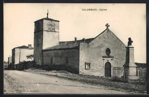 AK Colombier, Église et monument commémoratif