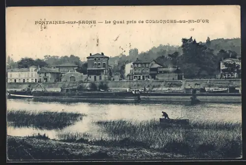 AK Fontaines-sur-Saône, Le Quai pris de Collonges-au-Mt-d`Or
