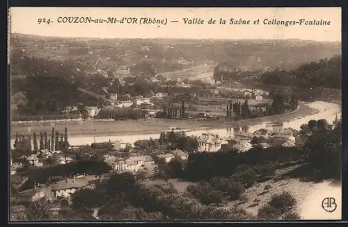 AK Couzon-au-Mont-d`Or /Rhône, Vallée de la Saône et Collonges-Fontaine